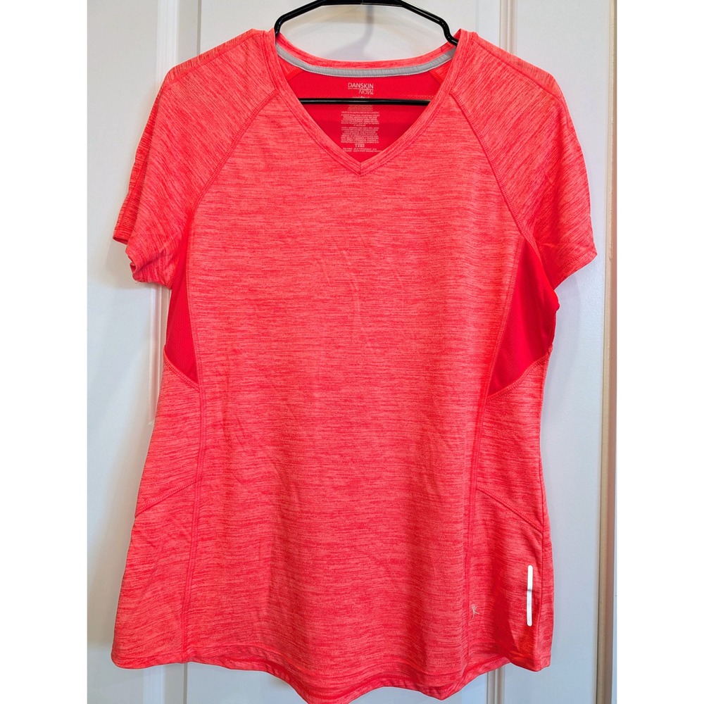 Danskin Now V-Neck Orange Performance T-Shirt